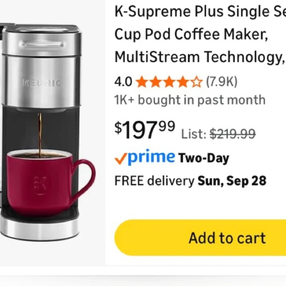 Keurig K-Supreme Plus Coffee Maker - Silver and Black